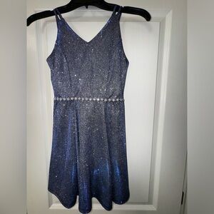xtraordinary dress girls formal navy blue sparkle dress size 7